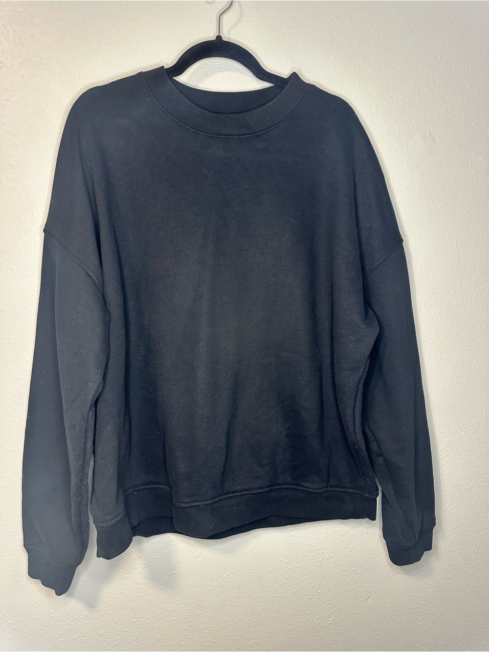 Alo Yoga Renown Heavyweight Crewneck Pullover Sweatshirt Black